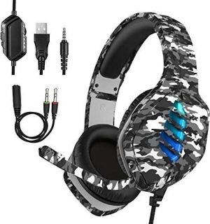 Targeal Gaming Headset with Microphone – for PC, PS4, PS5, Switch, Xbox One, Xbox Series X|S – 3.5mm Jack Gamer Headphone with Noise Canceling Mic…