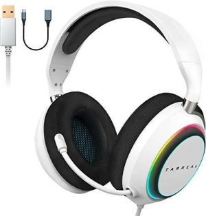 Targeal 7.1 Surround Sound Gaming Headset for PS5, PS4, Switch, PC, Laptop, Tablet, Mobile Phone – USB Wired Gamer Headphone with Noise Canceling…
