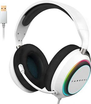 targeal USB Headset with Microphone for PS5/PS4/Switch/PC/Laptop/Mac – USB Wired 7.1 Surround Sound Gamer Headphone with Noise Canceling Mic – 4…