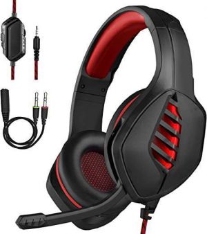 Targeal Gaming Headset with Microphone – for PC, PS4, PS5, Switch, Xbox One, Xbox Series X|S – 3.5mm Jack Gamer Headphone with Noise Canceling Mic…