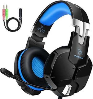 Gaming Headset for PS4 Xbox One PC PS5 Controller,Noise Cancelling Over Ear Headset with Microphone,Flip-to-Mute,Bass Surround Lightweight Headset…