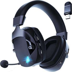 Acinaci Wireless Gaming Headset with Detachable Noise Cancelling Microphone, 2.4G Bluetooth – USB – 3.5mm Wired Jack 3 Modes Wireless Gaming…
