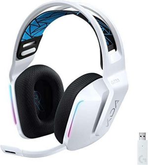 Logitech G733 K/DA Lightspeed Wireless Gaming Headset with Suspension Headband, ~16.8 M. Color LIGHTSYNC RGB, Blue VO!CE Mic Technology and PRO-G…