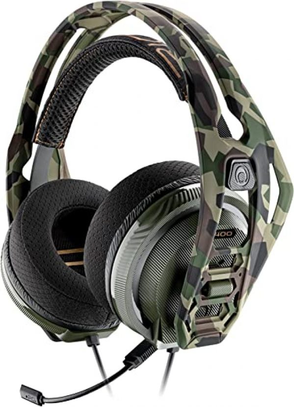 RIG 400HA Precision Audio and Chat Performance PC Gaming Headset with Removable Active Noise-Canceling Mic – Forest Camo