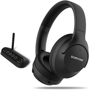 SOINTONE HFF86 Wireless Headphones for TV Watching with Bluetooth Transmitter (Digital Optical AUX RCA), Pass-Through Support, Over Ear Headset for…