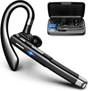 XVV Bluetooth Earpiece for Cell Phones Bluetooth V5.1 Headset with Charging Case Hands-Free Single Ear Headset with CVC8.0 Noise Canceling Mic for…