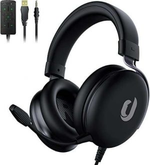 SENZER Gaming Headset with Microphone – 7.1 Surround Sound, Lightweight & Ultra-Soft Memory Foam Cushion, Detachable Noise Canceling Mic – for PC…