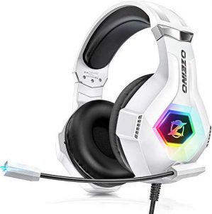 Gaming Headset PS4 Headset, Xbox Headset with 7.1 Surround Sound, Gaming Headphones with Noise Cancelling Flexible Mic RGB Light Memory Earmuffs…