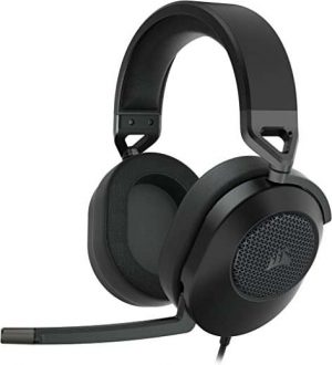 Corsair HS65 SURROUND Gaming Headset (Leatherette Memory Foam Ear Pads, Dolby Audio 7.1 Surround Sound on PC and Mac, SonarWorks SoundID…