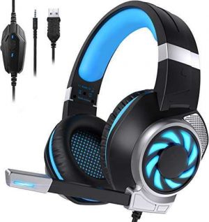 BUTFULAKE GH-3 Gaming Headset for Xbox One, Xbox One S, PS4, PC, Nintendo Switch, Mac, Laptop, 3.5mm Wired Over-Ear Gaming Headphones with LED…