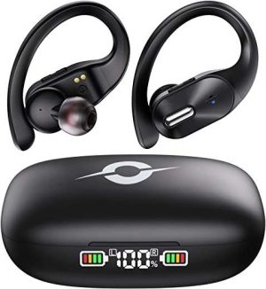Bluetooth Headphones Wireless Earbuds Bass Stereo Sound with Wireless Charging Case 48H Playback Earphones LED Display With Built in Mic and Over…