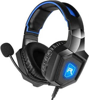 Gaming Headset with Microphone, Gaming Headphones for PS4 PS5 Xbox One PC, Playstation Headset with Noise Reduction Mic, LED Light 7.1 Surround…