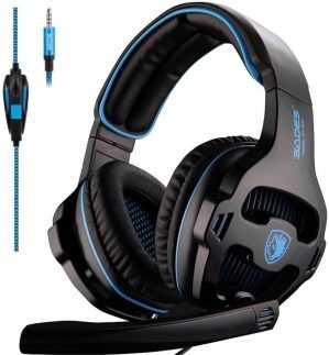 SADES Gaming Headset for Xbox One,PS4, PS5 PC Headphones with Microphone Mic for Nintendo Switch Playstation Computer, (Black)